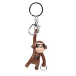 Cool Monkey Keychains, Bag Pendant Charm (Brown)