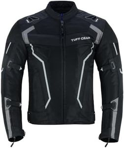Tuff Gear® Motorcycle Jacket– Waterproof Mesh Summer Motorbike Jacket Mens, Premium Quality Bike Riding Touring Jacket With CE Armored Protection | Large