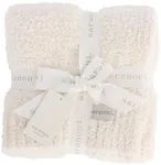 SARANONI Bamboni Luxury Baby Blanket | Cozy & Soft Plush Receiving Blankets | Perfect for Girls & Infant Baby Boy Blankets | Ivory - 30” x 40”