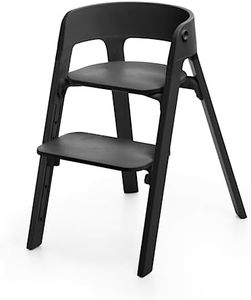 Chaise Stokke Steps, Noir - Système de siège 5-en-1 - Transformable en Chaise haute nouveau-né + tout-petit - dès la naissance et jusqu’à 85kg - Installation sans outil, réglable