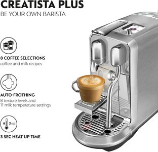 Nespresso Creatista Plus Coffee Machine – Stainless Steel Espresso Maker