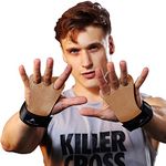 AEOLOS Leather Gymnastics Hand Grips-Great for Gymnastics,Pull up,Weight Lifting,Kettlebells and Cross Training (6#Latest Style Brown(2 Layers Leather), Large)