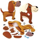 Baker Ross FE367 Dog Cushion Sewing Kits - Pack of 2, Sewing Set for Children, Creative Activities for Kids, Ideal Arts and Crafts Project