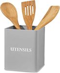 andrew james Grey Utensil Holder - Modern Kitchen Organizer for Spoons, Spatulas, and Cutlery - Large Capacity, Non-Slip Base, Space-Saving Design - Perfect for Countertop Storage and Easy Access