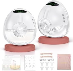Lulia Electric Breast Pump Hands Free, Wearable Breast Pump with 4 Modes 9 Levels, LED Display, Painless, BPA Free, Portable Breast Milk Pump with 17/19/21/24MM Comfortable Flanges (2 Packs)