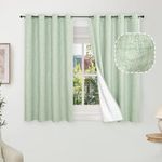 Lajode Sage Green Blackout Curtains for Bedroom - Linen Curtains 54 Inch Length Thermal Insulated Privacy Burlap Boho Window Drapes for Basement Scandi Farmhouse Nursery, 2 Panels, Each 52" Wide