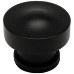 10 Pack - Cosmas 704FB Flat Black Round Contemporary Cabinet Hardware Knob - 1-1/4" Diameter