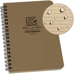 Rite In The Rain Waterproof Paper Side Spiral Notepad Tan Polydura Cover 64 Pages 12 Sheets Imperial and Metric Rulers, 4 ⅝ x 7- Inch