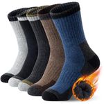 SIMIYA Merino Wool Hiking Socks for Men - 5 Pairs Thick, Warm, Thermal Winter Crew Socks for Cold Weather (US Size 7-13), A-5pairs-multi Color, 7-13