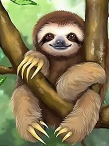 Bimkole DIY 5D Diamond Painting Cute Sloth Kit by Number Kits Paint with Diamonds Arts Full Drill Canvas Picture for Home Wall Decor, 12x16inch