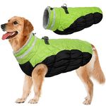 Lelepet Warm Dog Winter Coat Dog Coat Reflective Zippered Dog Jacket with Harness Dog Cold Weather Coats Dog Snow Jacket for Small Medium Large Dogs Turtleneck Winter Dog Clothes Fleece Dog Vest, XXL