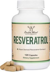 Resveratrol Supplement 500mg Per Serving, 120 Capsules (Resveratrol Polygonum Root Extract Providing 50% Trans Resveratrol) Healthy Aging Support by Double Wood