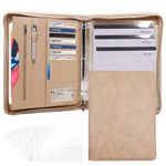 Sbrinnaliao 3-Ring Padfolio Portfolio Binder Organizer,PU Leather Folder Binder Business Planner Notebook Zippered Portfolio for Women/Men with Document Sleeve,Letter/A4 Size Clipboard