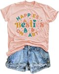 Besties Shirt Women Magic Kingdom: Tshirt Happiest Bestie On Earth T-Shirt Girls Trip Shirts Best Friends Top, Pink, Small