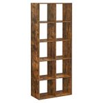 VASAGLE Bookcase, 10 Cube Storage Unit, Bookshelf for Living Room, Study, Office, Bedroom, Room Divider Shelving Unit, Industrial Style, Rustic Brown LBC168K01