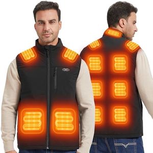 EJOY Mens Heated Vest without Battery Pack-Heated Gilet with 11 Heating Elements,Heated Body Warmer with Dual Control,Electric USB Rechargeable Winter Thermal Vest for Outdoor Camping Riding Hiking