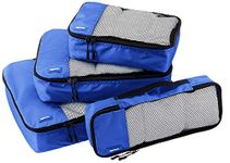 Amazon Basics 4 Piece Packing Travel Organizer Cubes Set - Blue
