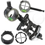1 Pin Bow Sight Single Pin Compound Bow Sight 0.019" Fiber Optic 4X 6X 8X Lens Archery Hunting Sighting Suitable for Right-Handed Archers (4X Lens Bow Sight)