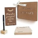 WONEVER Wooden Funeral Guest Book f
