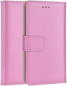 ameego MK-209 Premium Genuine Apple iPod Touch 6th 5th Generation itouch 5/6 Real Leather Flip Wallet Magnetic Kickstand Slim Book Case with Card Slot (Black)