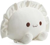 Ditucu Cute Dumpling Plush Pillow Funny Food Soup Stuffed Animals Plushies Toys Soft Hugging Gifts for Kids White 14 inch