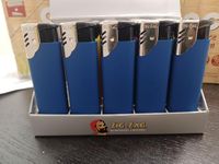 4 x ZIG ZAG Premium Colourful Rubberized Jet Lighters, Windproof Gas Refillable - Limited Edition (BLUE)