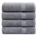 Bath Sheets Bathroom Towel Set - 4 Pack 100% Cotton Extra Large Bath Towels, Oversized Bath Towels, Luxury Bath Towels, Shower Towels Bath Towel Sets for Bathroom, 35x66 - Cool Grey