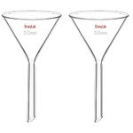 stonylab 2-Pack Glass Heavy Wall Funnel Borosilicate Glass Funnel, Short Stem 50mm Diameter, 50mm Stem Length