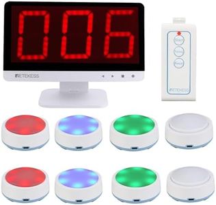 Retekess TM101 Game Show Buzzer System,Family Feud Buzzer, Add Up to 32 Buttons,262ft, 8 Jeopardy Buzzers for Classroom School Competition