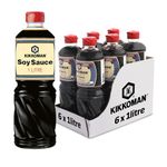 Kikkoman Soy Sauce, 1 Litre, (Pack of 6), Naturally Brewed
