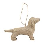 Décopatch - Ref NO033C - Dachshund Dog Hanging Ornament - Papier Maché Object to Decorate - 10 x 3.5 x 6.5cm - Decorate with Décopatch Papers & PaperPatch Glue, Glitter, Paints