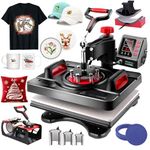 HIFRRUY 8 in 1 Upgraded 15 x 12 Heat Press Machine for Shirts Industrial-Quality Digital Swing Heat Press Sublimation Machine Powerpress Heat Press Machine for T-Shirt Mug Hats Plate Cap (8 in 1)