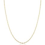 Kooljewelry 10k Yellow Gold 0.7 mm Dainty Singapore Chain Necklace (16 inch)