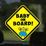 Baby on board car sign funny sticker giraffe babies onboard children cars boy badge mom bump child safety girl signs vinyl kids window decal accessories girls stickers flik little parking nursery