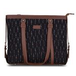 ZOUK Office Bag | Stylish Bags for Office Use | Laptop Bag 15.6 inch | Stylish Tote for Office Use | Purse for Women | Vegan Leather Handbag | Daily & Travel Use | Ikat GreRed