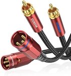 SOUNDFAM PREMIUM Dual XLR to RCA Cable 5M, 2 XLR-Male to 2 RCA-Male Unbalanced Interconnect Audio Cable - Wine Red