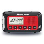 Midland – ER40 – Emergency Crank Radio – Solar Panel and Hand Crank – SOS Strobe Flashlight – NOAA Weather Alert Radio – Digital AM/FM Radio with Clock - Rechargeable Battery