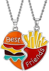 Best Friend Necklaces for 2 Girls Boys Friendship Gifts for BFF Hamburger French Fries Matching Necklaces for 2 Best Friends Anniversary Birthday Gifts for Teens Bestie Funniest Gifts for Friend