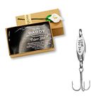 Stainless Steel Love You DAD Treble Fishhooks Fishing Circle Hooks with Gift Box for Men Husband Dad Christmas New Year Gift (Love You DAD with Fish)