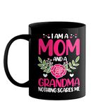 Happu - Mother's Day Tea/Coffee Printed Mug, Mothers Day Quotes - I am a Mom & a Grandma, Gifts for Working Women, Gifts for Home Maker, Gifts for Grandmother, Grandma, Granny, 325ML, 4375-BP