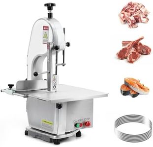 GarveeTech Electric Bone Saw Machine, 750W Meat Saw for Butchering, 0.39～6.7 Inches Cutting Thickness with 6 Saw Blades, Meat Bandsaw Butchering with Workbench Width of 19.68 x 17.32 Inches