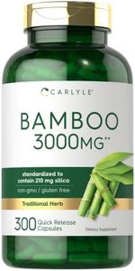 Bamboo Extract Capsules | 3000mg | 300 Count | 210mg Silica | Non-GMO, Gluten Free Supplement | by Carlyle