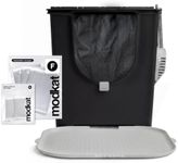 Modkat® Flip Starter Kit - Flip Litter Box (Black), Katch Litter Mat (Gray), 4X Reusable Litter Liner, Litter Scoop, 2X Charcoal Filters