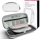 CoBak Large Capacity Carrying Case for Nintendo Switch 2 ( 2025 ) , Ultra Slim Premium EVA Travel Pouch with 24 Game Cartridges, Screen Protective Cover, Accessories Storage Bag, White