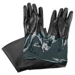 Yaetek 23.6" Rubber/PVC Sandblasting Sandblaster Protection Gloves with Particles Palm for Sandblast Cabinets