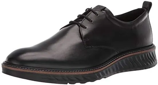 ECCO Men's St.1 Hybrid Plain Toe Oxford, Black Smooth, 9-9.5