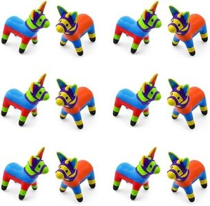 Fun Express Vinyl Fiesta Donkey Party Decorations 12 Pack - Mexican Theme Party Favors for Cinco de Mayo Celebrations | Colorful Burro Centerpieces for Tables, Fiesta Decor & Mexican Gifts