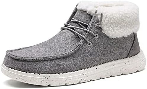 Bruno Marc Women's SBLS216W Ankle Slip-On Loafer Fur Boots, Grey, Size 6