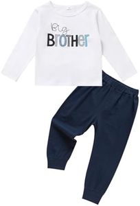 Baby Brother Matching Outfits Boy Little Big Brother Letter Romper Shirt Long Pants Fall Winter Clothes, Big Bro White, 2-3 Years
