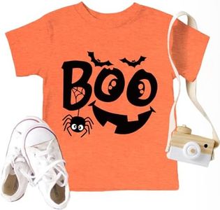 LAWOZZOS Toddler Halloween Shirt Pumpkin Tshirt Kids Boo Girls Boys Ghost T-Shirt 2-7 Years
